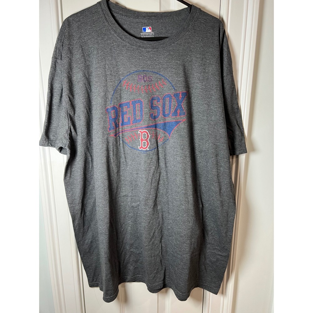 MLB Boston Red Sox T-Shirt Mens 2XL Charcoal Grey Heather Graphic Tee Baseball
